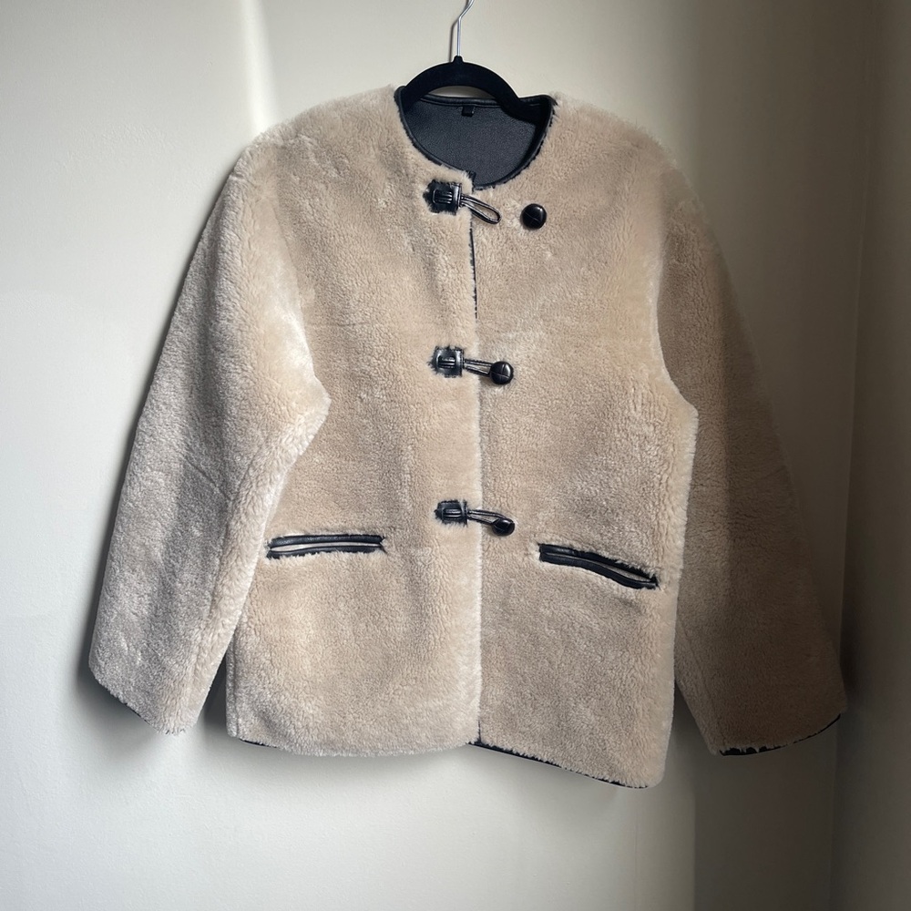 Mango Faux Fur Jacket cream Size XS